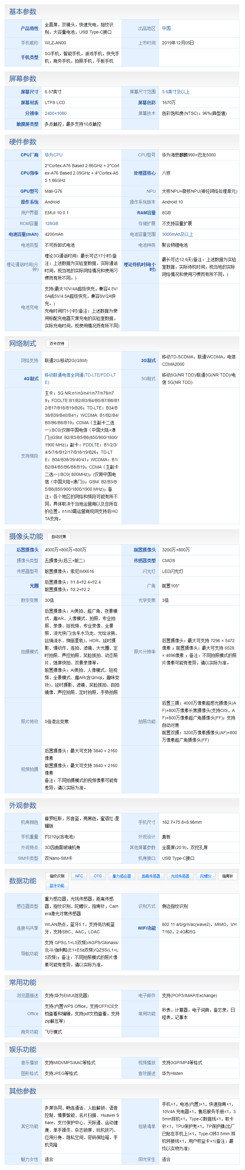 华为nova65g版参数配置怎么样